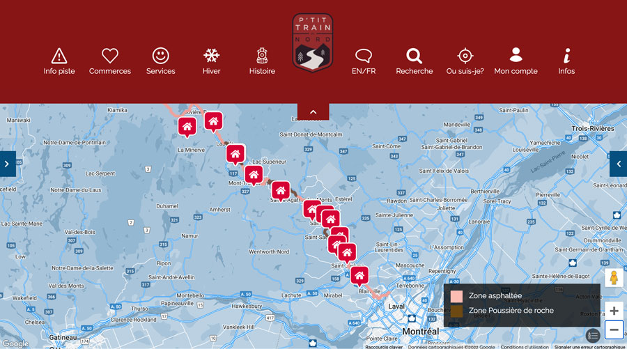 Carte interactive hiver 
