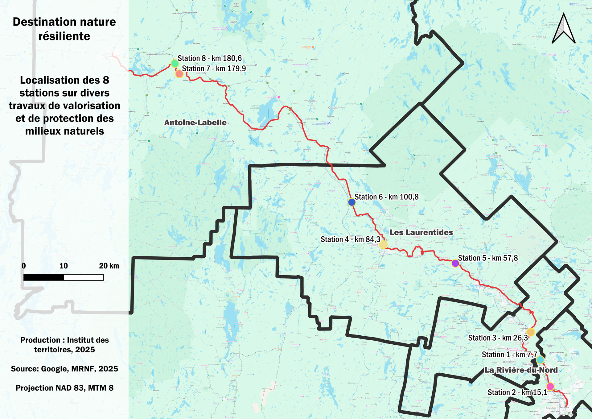 Carte des stations IDT