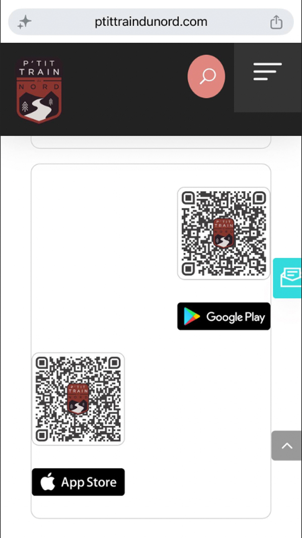 Application mobile du P'tit Train du Nord